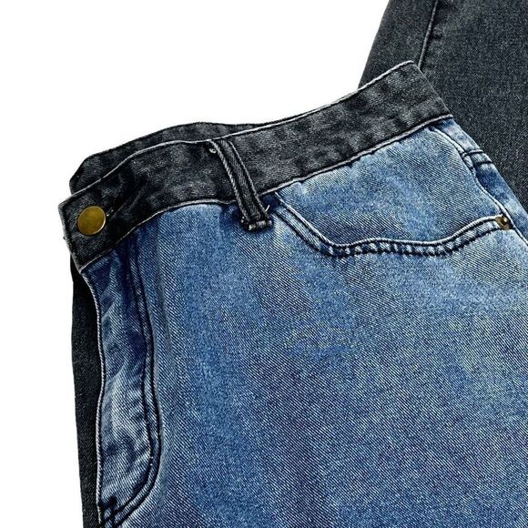 Shein curve spliced blue and black jeans size 1XL - Picture 10 of 14